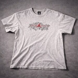 Jordan Graphic T Shirt Mens XL Gray Jumpman Logo Sneaker Print Streetwear